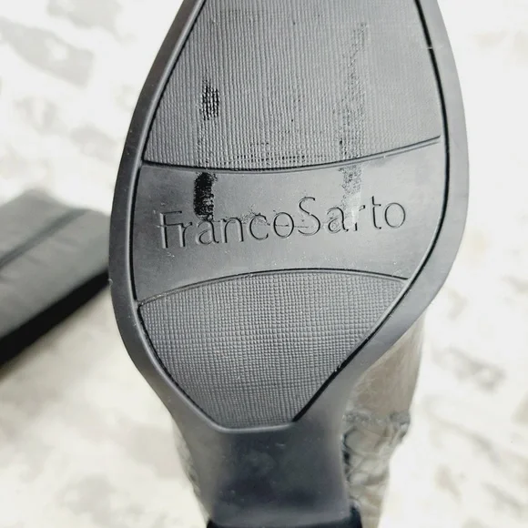 NEW Franco Sarto Talfer Knee High Faux Leather Black Croc Boots T541 - Picture 9 of 12